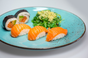 Close up of sashimi sushi set