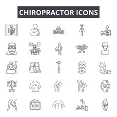 Chiropractor line icons for web and mobile. Editable stroke signs. Chiropractor  outline concept illustrations