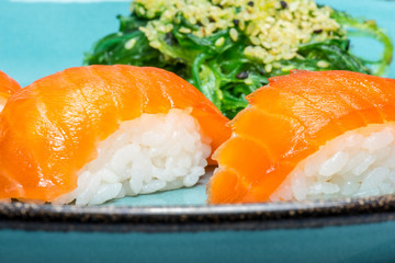 Close up of sashimi sushi set