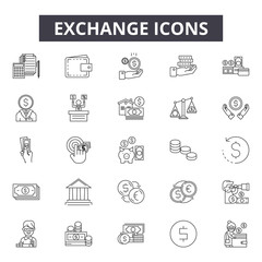 Naklejka na ściany i meble Exchange line icons for web and mobile. Editable stroke signs. Exchange outline concept illustrations