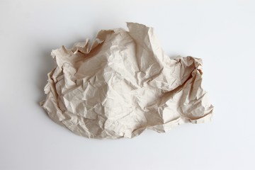piece of crumpled paper on a light background