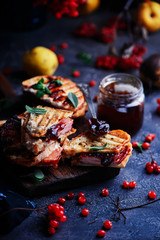 ham cheddar cranberry melt sandwich.