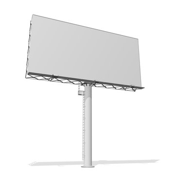 Advertising Construction For Outdoor Advertising Big Billboard. Billboard For Your Design. Isolated On White Background.