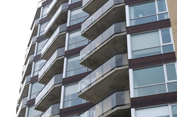 modern residential building apartment condo balcony full frame