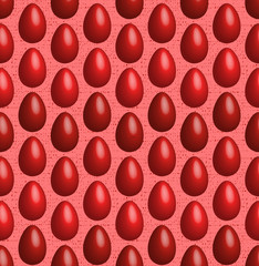 Vector red eggs on pink background pattern