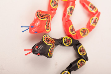 Fototapeta na wymiar toys snakes
