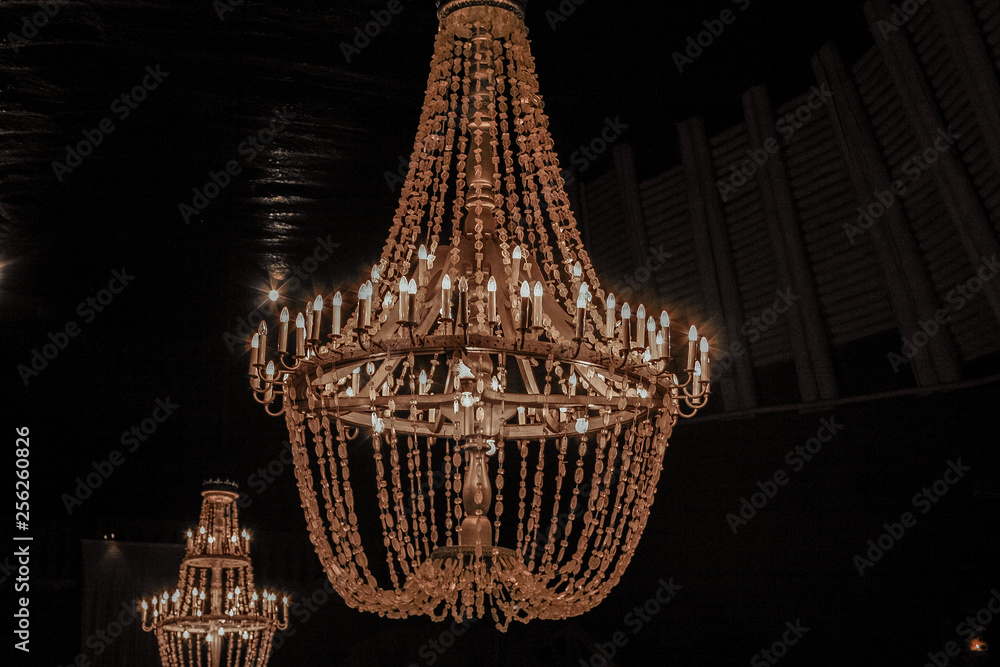 Wall mural chandelier in wieliczka salt mine in the town of wieliczka, southern poland