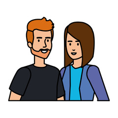 young couple avatars characters