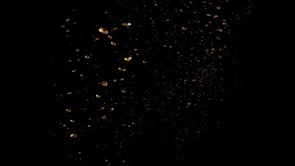 Blurry images of soda liquid water bubbles or carbonate drink or oil shape or beer fizzing or splashing and floating drop in black background for represent sparkling and refreshing