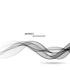  Horizontal stylish gray wave on a white background.