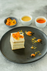 Tasty fresh carrot crackers cake