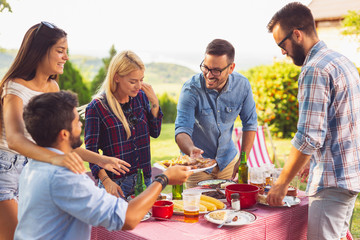 Backyard barbecue lunch