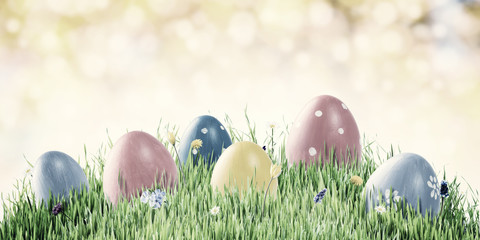 Easter holiday background with copy space
