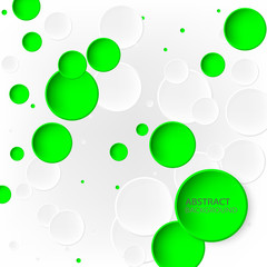  Geometric abstraction of white and green stylish circles.