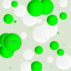  Stylish white and green circles on a gray background