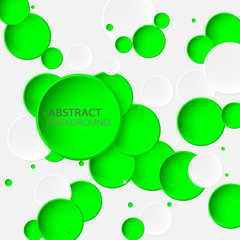 Abstract green stylish circles on gray background