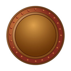 Isolated shield on white background. Vector illustration of the shield. Emblem, symbol, shield icon