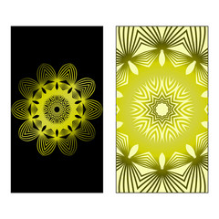 Business Cards, Invitations Or Flyaer. Floral Mandala Pattern. Oriental Design Layout. Vector Illustration. Black olive color