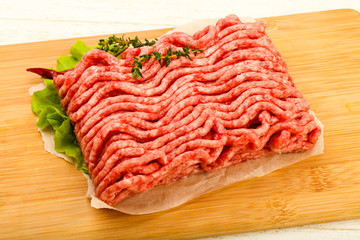 Raw minced beef meat