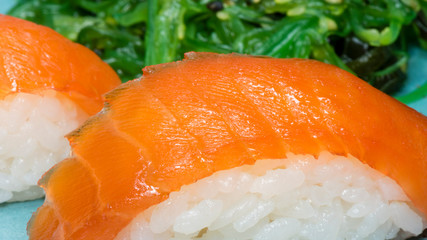 Close up of sashimi sushi set