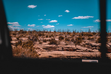 Vintage Film Desert Sky and Landscape with Complimentary Colors