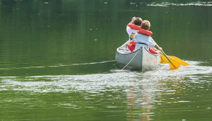 Boys Canoeing