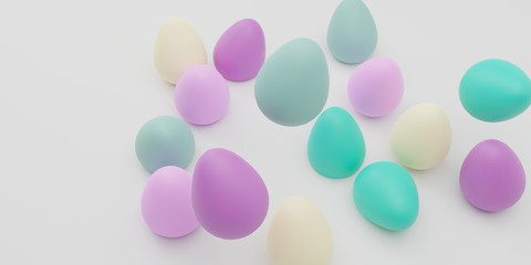3D illustration of easter eggs