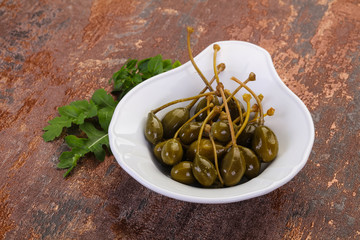 Pickled Capersberries in the bowl
