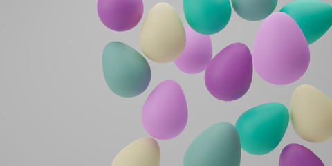 3D illustration of easter eggs