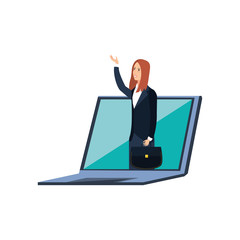 business woman in laptop computer