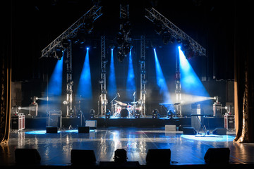 Free stage with lights