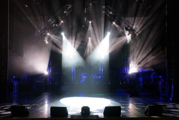 Free stage with lights