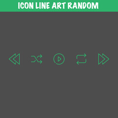 Random icon set with line art style