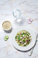 Cucumber quinoa Feta salad