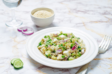 Cucumber quinoa Feta salad