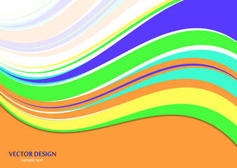Wavy color stripes, lines. Trendy saturated colors. Bright abstract pattern. Vector background for web design, site, wallpaper, banner, presentation, cover.