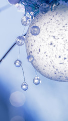 blue abstraction with white ball