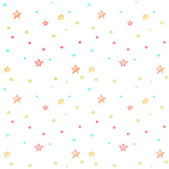 Seamless pattern with small stars on a white background.