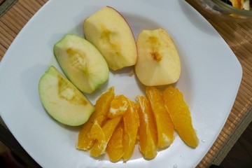 Fresh fruits on the plate. Slovakia
