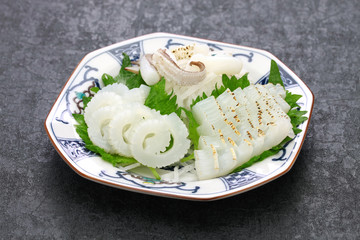 cuttlefish sashimi, japanese cuisine