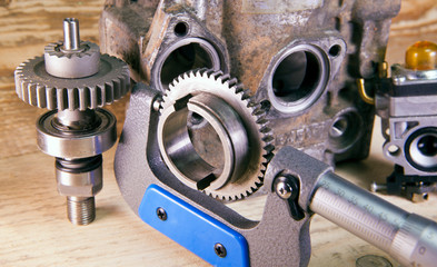 measurement  parameters of gears, details by  mechanical micrometer