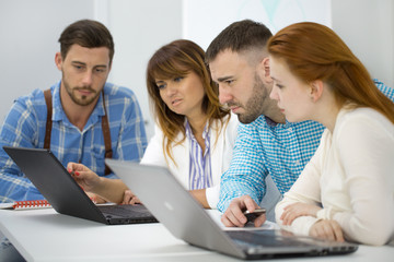 Fototapeta premium Creative team having business meeting at the office