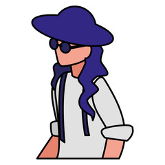 musician classic with hat and sunglasses avatar character