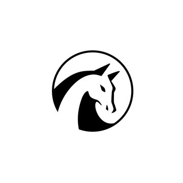 horse head logo vector icon illustration