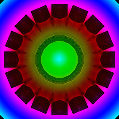 16 direction colorful wheel abstract illustration