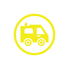Ambulance, car, emergency, medical, medical yellow color icon