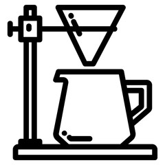 Filter cone icon with line style