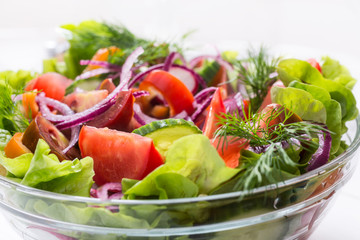 Colorful and Healthy Fresh Vegetable Salad