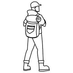 adventurous woman with travelbag