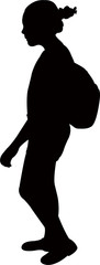 a student girl body silhouette vector
